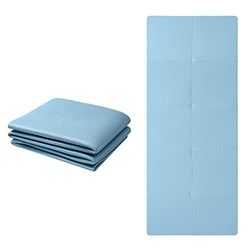 Good Nite Opvouwbare yogamat, antislip, draagbaar, fitnessmat, opvouwbaar, licht, gymnastiekmat, pilates, sport, reisyogamat, 183 x 61 x 0,6 cm (blauw)