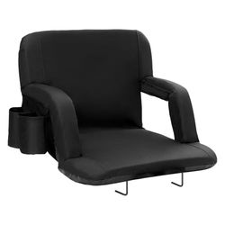 VEVOR Coussin de Siège de Stade Portable, Siège de Gradin Inclinable avec Soutien Dorsal, Chaise de Stade Pliable et Rembourrée, avec Large Dossier et Porte-gobelet, pour Plage, Camping, Concerts