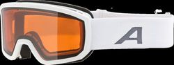 ALPINA SCARABEO JR. Q-LITE Lunettes de ski OTG à effet miroir pour enfants, ajustement optimal grâce au cadre confortable, avec protection UV 100%, blanc mat