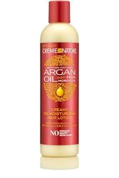 Creme of Nature - Argan Oil - Lotion Hydratante et Démêlante à l’Huile d’Argan du Maroc - Apporte Brillance et Hydratation - Soin pour Cheveux Bouclés Frisés Crépus - Sans Rinçage - Flacon de 250ml