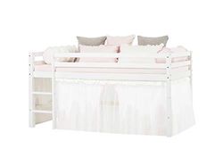 Hoppekids Hiver Wonderland Rideaux en Tulle pour lit mi-Haut et lit superposé en Coton Motif Pays des Merveilles 90 x 200 cm