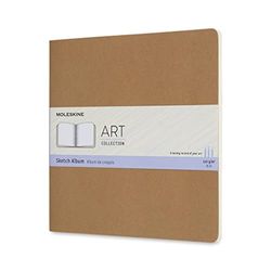 Moleskine 19 x 19 cm Art Cahier Sketch Album Sketchbook, Paper for Pencils, Charcoal, Fountain Pens and Markers Square Size Soft Cover, Colour Kraft Brown, 88 Pages