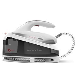 Solac Blank Canvas Strijkstation, 2400 W, druk van 6,5 bar, continue stoom 130 g/min, stoomstoot 400 g/min, Quick-Start, keramische zool, Eco- en Max-functies, Auto Off, kalkfilter
