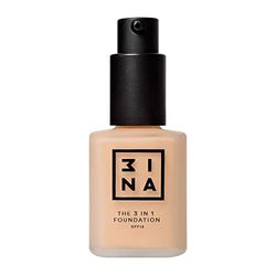 3INA MAKEUP - Vegan - The 3 in 1 Foundation 207 - Beige rosa pesca - Fondotinta a copertura medio-alta - Primer e Correttore - Lunga Tenuta 12 Ore - SPF 15 - Finitura Naturale Opaca - Cruelty Free