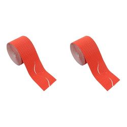 Bright Ideas Corrugated Border Roll for School Displays, Orange, 10cm x 7.5m, BI8202 (Pack of 2)