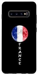 Coque pour Galaxy S10+ Drapeau France Lune Fierté Drapeau Français Racines France Souvenir