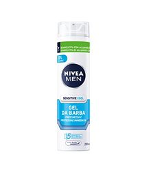 NIVEA MEN Sensitive Cool Gel da Barba in Confezione da 3 x 200 ml, Gel Barba per Rasatura Senza Irritazioni o Arrossamenti, Gel Rasatura Barba Extra Delicato con 0% Alcool