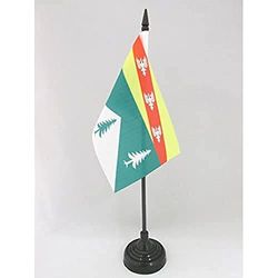 AZ FLAG - Drapeau De Table Vosges - 15x10 cm - Mini Drapeau du Département des Vosges De Bureau 100% Polyester avec Hampe De 25cm Et Socle en Plastique Noir