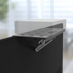 Barkan 30 cm tv-rek boven verstelbaar monitor top shelf, tv-top opslagbeugel, computer beeldschermplank voor mobiele telefoon, mediaboxen, gameconsole, router en thuis, tot 6 kg