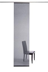 Homing Semi-Transparent Panel Curtain Plain Sliding Curtain (1 Piece), Silver Grey, Living Room, Bedroom, Children's Room, 245 x 60 cm
