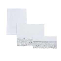 Cambrass Stela Lençóis para capazo, 3 peças, 80 x 120 cm, cinzento