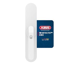 ABUS Trazione per finestra WINTECTO One – Maniglia intelligente per finestre, porta del balcone e del patio – con funzione di allarme – facile da montare senza forare – bianco, chiusura uguale