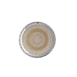 Romimex Wanddecoratie, zwart, natuur, metaal, 45 x 45 x 3 cm