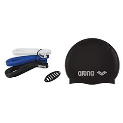 ARENA Cobra Series Accessori di Ricambio per Occhiali da Nuoto, Unisex, per Adulti, Multicolore, Taglia Unica & Classic Silicone, Cuffia Unisex Adulto, Nero (Black-Silver), Taglia Unica