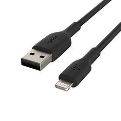 Belkin Câble Lightning (Câble Boost Charge Lightning vers USB pour iPhone, iPad, AirPods, Câble de Recharge Certifié MFi pour iPhone, Noir, 15 cm)