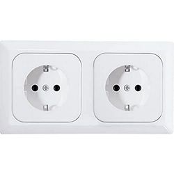 OPUS® 1 dispositivo completo Kanto de 2 vías para enchufes dobles, color: blanco alpino