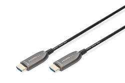 DIGITUS HDMI AOC Hybride glasvezelkabel - HDMI 2.1-15m - 8k/60Hz - UHD-II - Ethernetkanaal - HDR eARC HDCP 2.2 - compatibel met TV/beamer/monitor - vergulde contacten - Zwart