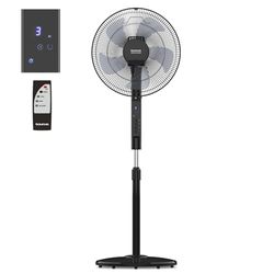 TAURUS - Ventilateur Sur Pied Boreal 16CR Silence 30W | 12 Vitesses | Ultra-silencieux | Modes Normal/Brise/Nuit | 5 Pales | Oscillant | Hauteur Réglable | Télécommande | Écran Digital | Noir
