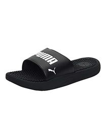 PUMA Men's Fashion Shoes SOFTRIDE SLIDE MASSAGE Slide Sandal, PUMA BLACK-PUMA WHITE, 39