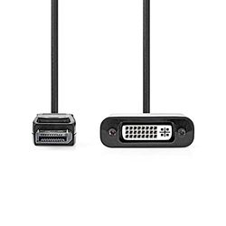 DisplayPort-Adapter - DisplayPort Male - DVI-D 24+1-Pins Female - 1080p - Vernikkeld - Recht - 0.20 m - Rond - PVC - ABS - Zwart - Polybag