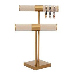 HOME DECO FACTORY The Porte Bijoux Double Pieds dorés Beige