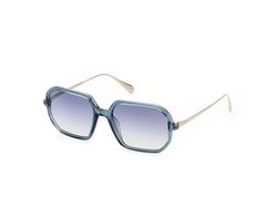 Max&Co. MO0087 Occhiali da Sole Donna, Occhiali da Sole in Metallo Leggeri ed Eleganti, Forma Lente Geometrica, Lenti Blu Sfumato, Turchese Lucido