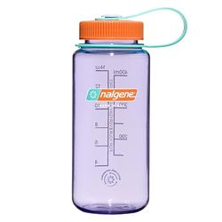 Nalgene Sustain Tritan BPA-vrije waterfles gemaakt van materiaal afgeleid van 50% plastic afval, 16 oz, brede mond, amethist