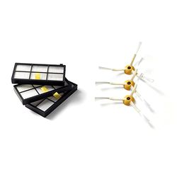 iRobot 4415864 accessori e ricambi per aspirapolvere & 820293 Kit di Ricambi per Roomba Serie 800, 3 Spazzole Laterali, Originale, Plastica