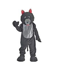 Dress Up America Adult Black Wolf Mascot Kostym - Vuxna One Size