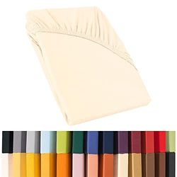 CelinaTex Relax Lençóis ajustáveis cama Boxspring cama de água algodão elastano 180 x 200 - 200 x 220 cm natural