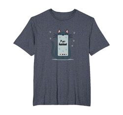 Asistente de ronroneo: Lindo diseño de teléfono Inteligente de Gato para Amantes de Las Camiseta, Hombre Tallas Grandes, Azul Jaspeado, 5X Alto