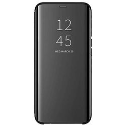 ALAMO Custodia a specchio per OPPO Find X3 Pro, Prima Smart View Custodia con Clear Finestra - Nero