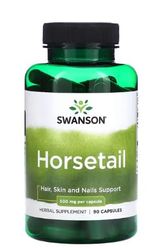 Swanson Cola de Caballo 500mg - Suplemento Natural de Alta Potencia para Salud Ósea y Crecimiento del Cabello - 90 Cápsulas
