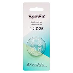 SpinFit CP1025 - Auricolari True Wireless, compatibili con Jabra 75T, Galaxy Buds 2 e altri, in silicone di grado medico, brevettati, di ricambio (2 paia) (per ugelli di diametro da 4 a 5,5 mm) (L/ML)