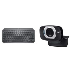 Logitech MX Keys Mini Minimalist Wireless Illuminated Keyboard, Compact, Bluetooth & C615 Portable Webcam, Full HD 1080p/30fps, Widescreen Video Calling