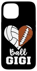 Ball Gigi Funny Football Volleyball Heart Case for iPhone 15