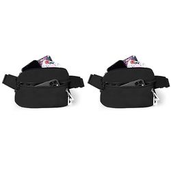 Vinabo Sac Banane Homme Femme Imperméable avec Prise Casque et 2 Poches Chic - Ceinture Réglable pour Taille - Entraînement en Plein Air, Randonnée, Camping (Lot de 2)
