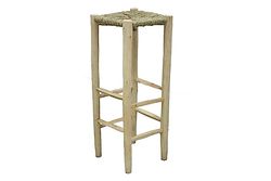 Mimbre Natural Hoge kruk van hout en Enea (35×35×90)