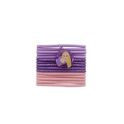 DISNEY – Lot de 15 Élastiques Épais Fantaisie Pailletés – Charme Aléatoire Raiponce ou Ariel – Cheveux Courts et Fins – Haute Tenue – Accessoire Coiffure Enfant Fille - Produit Officiel Disney