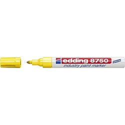 edding 8750 marcador de tinta opaca industrial - amarillo - 1 rotulador - punta redonda 2-4mm - rotulador superficies polvorientas, grasientas: neumáticos metal vidrio madera - permanente, impermeable