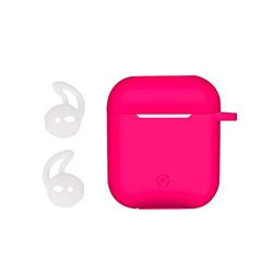 Celly Aircase Funda - Accesorio para Auriculares (Funda, Apple, Airpods, Silicona, Fucsia, Caja)