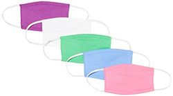 Oscar Apparels Kids Reusable Face Mask, 100% BCI Cotton with Elastic Loop, Mixed 1 (5 Pack)