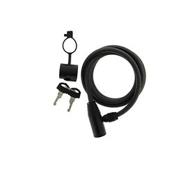 esKapad Antifurto per bicicletta a spirale, 2 chiavi, 1 supporto, anti-graffio, diametro: 8 mm/L=1,5 m