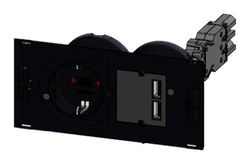 Bachmann 929.040 Due Set 1xDUE CEE7/7+USB Charger 1xT-verdeler GST18