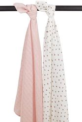 MEYCO Baby Mini Panther Swaddle Chiffons à sucer, 2 pièces (Chiffons à Langer, Chiffons de Gaze 100% Coton, très absorbants & à séchage Rapide, multifonctionnels), Soft Pink
