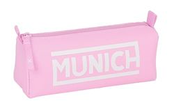 Safta Monaco Rosa – Astuccio con cerniera e scomparto – Astuccio per bambini, ideale per bambini in età scolastica, comodo e versatile, qualità e resistenza, 21 x 7 x 8 cm, colore, Rosa, Estándar,