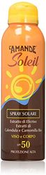 L'AMANDE - Crema Solare Viso e Corpo 50 Spray con Vitamina C, Protezione Solare per Bambini e Adulti alla Camomilla, Idratante contro le Scottature - Soleil, 150 ml