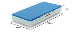 Matelas Memoire de forme soja bio hauteur 20 cm Sunrise Plus – 2 couches ondulées profilées 7 zones différenciées – anti-bactérien anti-allergénique anti-odeur respirant Marcapiuma 85x190 cm