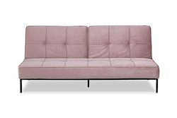 AC Design Furniture Bent Divano Letto, Metallo, Rosa Antico, B: 198 x H: 87 x T: 95 cm