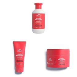 Bundle of Wella Professionals Invigo Color Brilliance Shampoo 300ml + Conditioner 200ml + Maschera 150ml Capelli Spessi